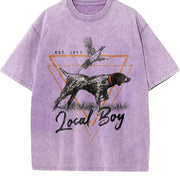 Local Boy High Tail Vintage Washed T-Shirt in Purple
