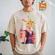 Super Saiyan Warrior Gohan Vintage Washed T-Shirt in Beige