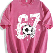 67 Soccer Vintage Washed T-Shirt in Red