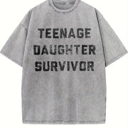 Manly Dad Father's Day for Dads Vintage Washed T-Shirt in Gray