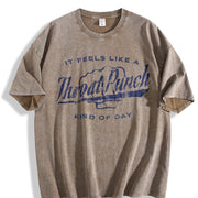 It Feels Like a Throat Punch Kind of Day Bad Mood Novelty Vintage Washed T-Shirt in Brown