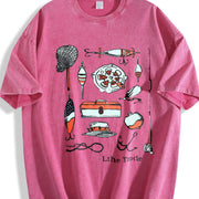 Fishing Lures Trade Vintage Washed T-Shirt in Red