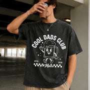 Dads Club Personalized Name & Birth Year Vintage Washed T-Shirt in Black