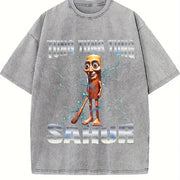 Premium Tung Sahur Vintage Washed T-Shirt in Gray