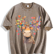 Valentine's Day Spring/ Vintage Washed T-Shirt in Brown