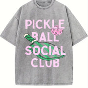 Pickleball Social Club Vintage Washed T-Shirt in Gray