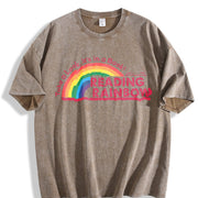 Retro Take a It's in a Book Vintage Washed T-Shirt in Brown
