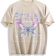 Little Osha Butterfly Quicksilver Callie Hart vintage washed oversized T-shirt in Beige