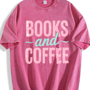 Book & Coffee for Attire Vintage Washed T-Shirt in Red