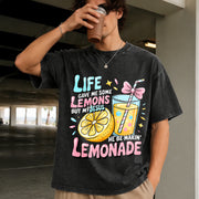 Life Gave Me Lemons, but Jesus Made Lemonade Vintage Washed T-Shirt in Black