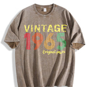 61st Birthday 1965 Original Parts Vintage Washed T-Shirt in Brown