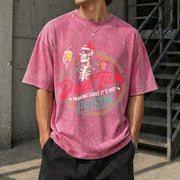 Dad Tax Fathers Day Vintage Washed T-Shirt in Red