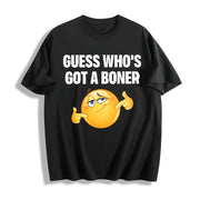 Guess Who's Got Meme Statement Cotton T-Shirt in Black