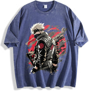 ANBU Kakashi Naruto for Anime Fans vintage washed oversized T-shirt in Blue