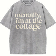 Mentally I'm At the Cottage Heated Rivalry Reader vintage washed oversized T-shirt in Gray
