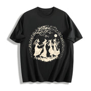 European and American for Halloween Cotton T-Shirt in Black