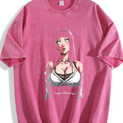 Hinata Hyuga Tanktop Anime Manga for Anime Fan 90s Vintage Washed T-Shirt in Red