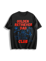 Golden Retriever Dad Club Cotton T-Shirt in Black