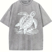 Turtle ® Ocean 90s Vintage Washed T-Shirt in Gray