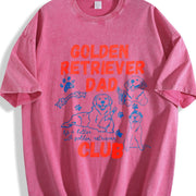 Golden Retriever Dad Club Vintage Washed T-Shirt in Red