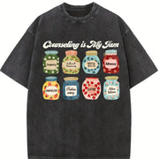 Counselor School Counselor Vintage Washed T-Shirt in Black