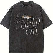Bomboclat Fish Meme Vintage Washed T-Shirt in Black