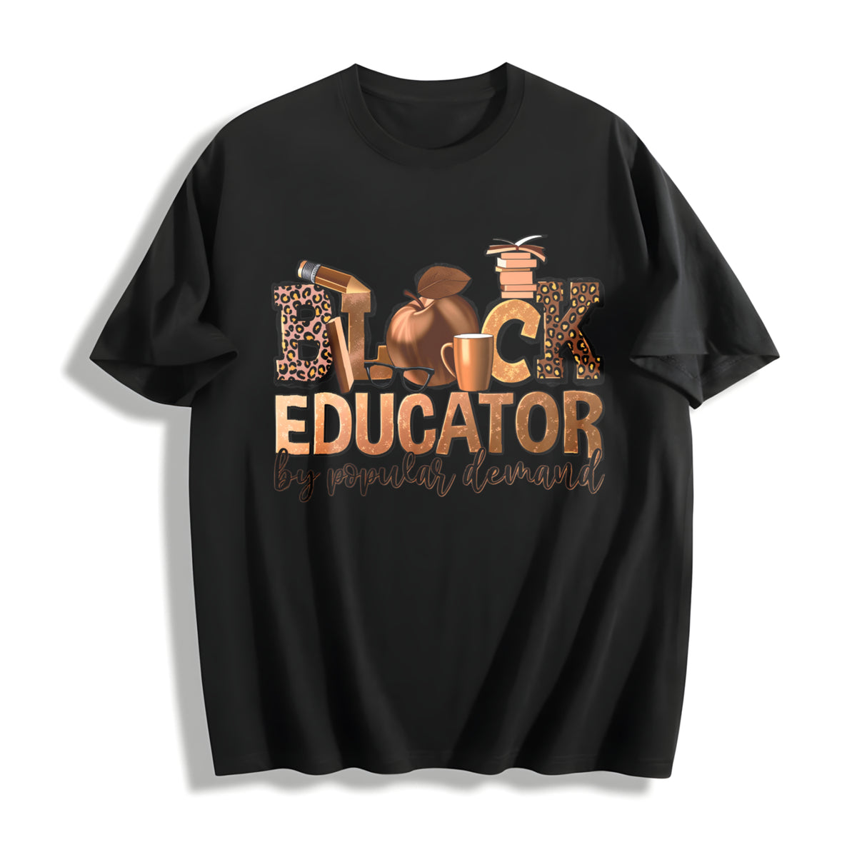 Black Educator I Am Black History Cotton T-Shirt in Black