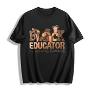 Black Educator I Am Black History Cotton T-Shirt in Black