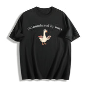 Boy Mom Goose Boy Mama Cotton T-Shirt in Black