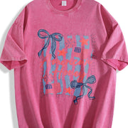 American Honey Coquette 4th of July Vintage Washed T-Shirt in Red