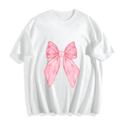 Coquette Christian Pink Bow Faith Cotton T-Shirt in White