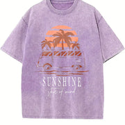 Sunshine Surf Bus Vintage Washed T-Shirt in Purple