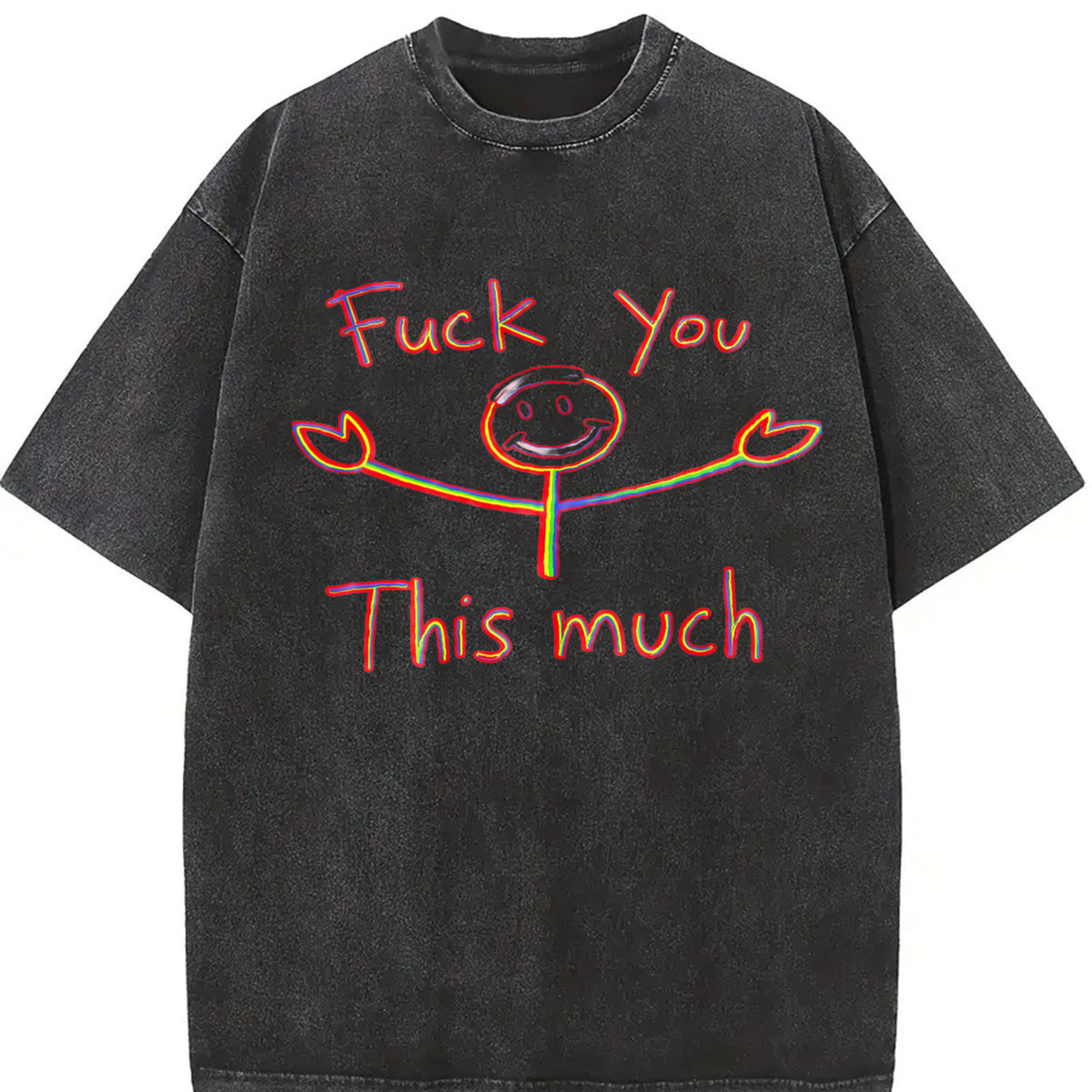 Fuck You This Much Vintage Washed T-Shirt in Black