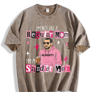 I'm Not a Regular Mom I'm a Sandler Mom vintage washed oversized T-shirt in Brown