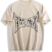Y2k Tapout Skull ( ) Amity Affliction Tapout Mma Elite Vintage Washed T-Shirt in Beige