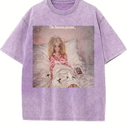 The Horrors Persist Doll in Bed Vintage Washed T-Shirt in Purple