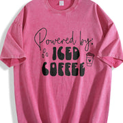 Powered by Iced Coffee Vintage Washed T-Shirt in Red
