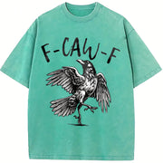 F-caw-f Halloween Vintage Washed T-Shirt in Blue