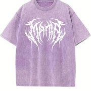 Mama Metal Font Vintage Washed T-Shirt in Purple