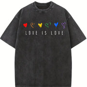For Formal Urban Distressed Enthusiasts Vintage Washed T-Shirt in Black
