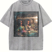 Glam Dolls in a Car Vintage Washed T-Shirt in Gray