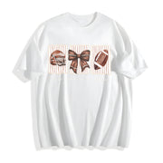 Football Tis the Season for Touchdowns Cotton T-Shirt in White