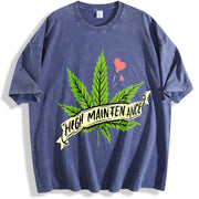 High Maintenance Weed 420 vintage washed oversized T-shirt in Blue