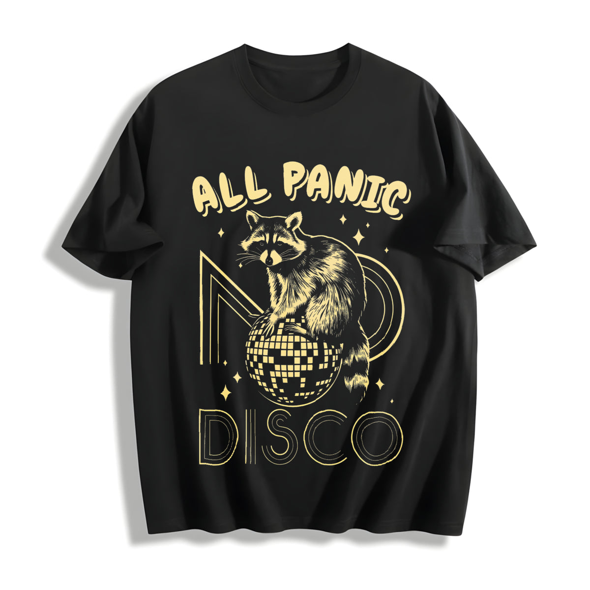 All Panic No Disco Cotton T-Shirt in Black