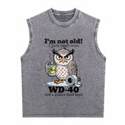 Owl I'm Not Old I Just Need Some Vintage Washed Tank Top in Gray