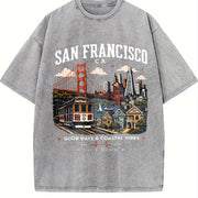 San Francisco Vintage Washed T-Shirt in Gray