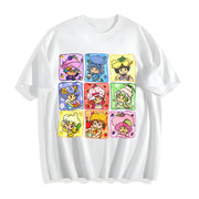 Cartoon Friends Nostalgia Cotton T-Shirt in White