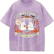 Cute Gilmore Ghouls Vintage Washed T-Shirt in Purple