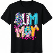 Floral Vibes Cotton T-Shirt in Black