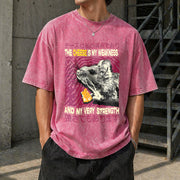 The Cheese Is My Strength Vintage Washed T-Shirt in Red